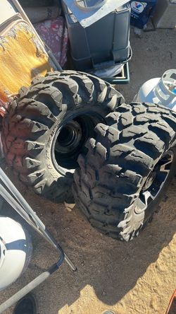 4 tires front and back good tires and rims
