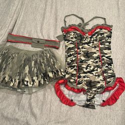 Sexy Halloween Army Military Costume 