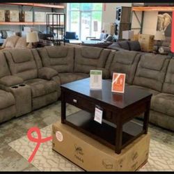 ✨ McCade Cobblestone Large  Reclining Sectional Couch💥 Brand New 👌 Fastest Delivery 🚚 