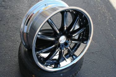 4 New 20X10 Chrome Maas Two Piece Rims 5X112 5X120 +25MM Offset
