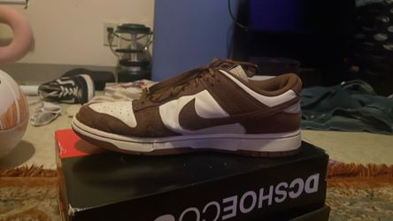 Brown and white Nike dunks—size 9.5