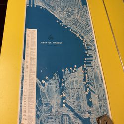 Vintage 1960S Port Of Seattle Seattle Harbor Poster