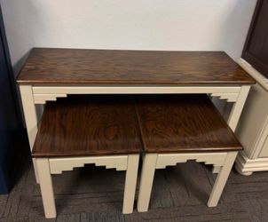 ✨ 3-Piece Refinished Accent Table Set / Set de 3 mesas restauradas ✨