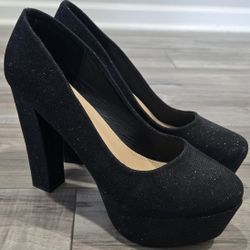 Black Shimmer Heels 
