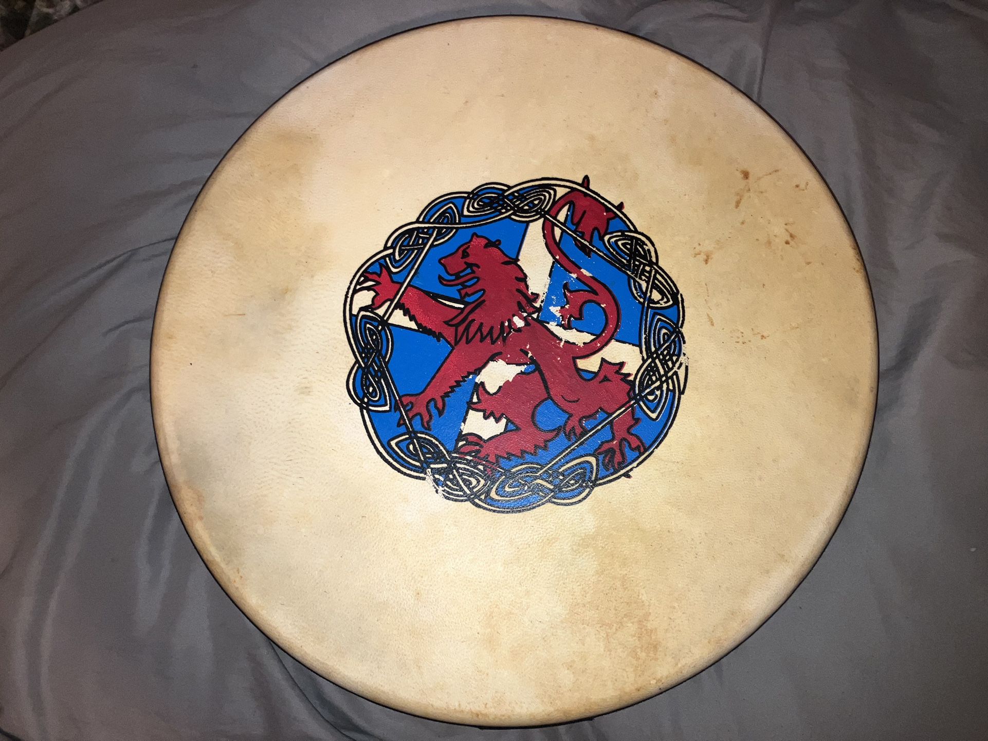 Vintage, Hand-painted, 18 in, Irish Bodhran/ Hand Drum 