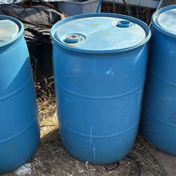 55 Gallon Plastic Barrels 