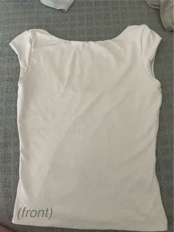 white high neckline top xs