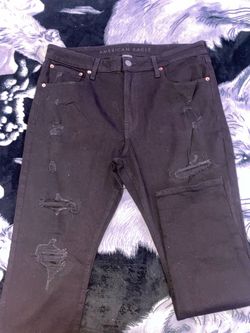 Men’s Black Distressed Ripped Skinny Jeans