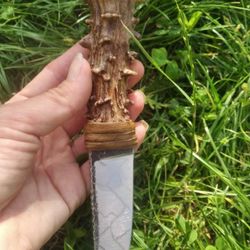 Handmade Skull Knife Pendant Necklace 
