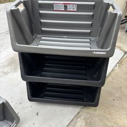 Husky Heavy Duty Stackable Storage Bins 