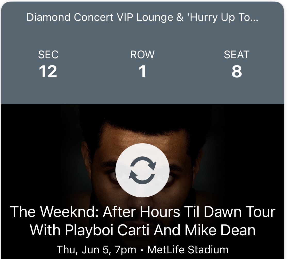 THE WEEKND FRONT ROW CONCERT TICKETS FOR SALE