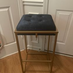 Green Square With Gold Bar Stools