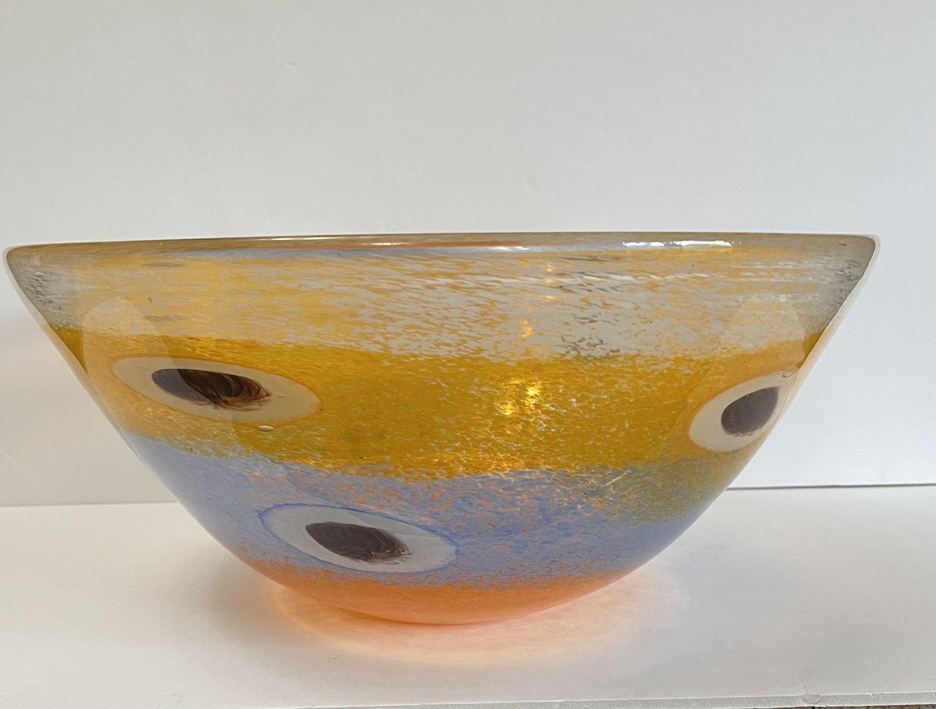 Barovier & Toso “Sole Collection” Murano Bowl With Eye Motifs (Weighs 9 Lbs)