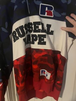 Bape x Russell Athletics half zip hoodie long sleeve