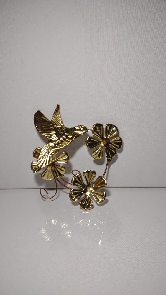 Vintage Brass Wall Hummingbird