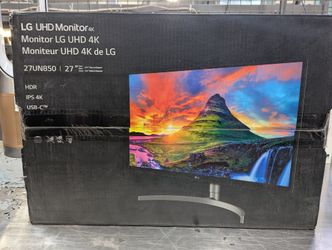 LG 27UL650-W Monitor 27" 4K UHD (3840 x 2160) IPS Display, VESA DisplayHDR 400, sRGB 99% Color Gamut, Radeon FreeSync, 3-Side Virtually Borderless Dis