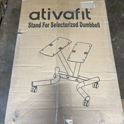 Ativafit Adjustable Dumbbell Stand Fitness Dial Dumbbell Rack with Adjustable Belt for Home Gym Set