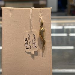 14K Gold Cornicello Pendant 