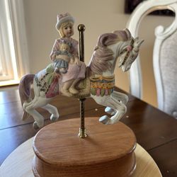 VINTAGE Willits Single Horse Carousel With Rider Music Box