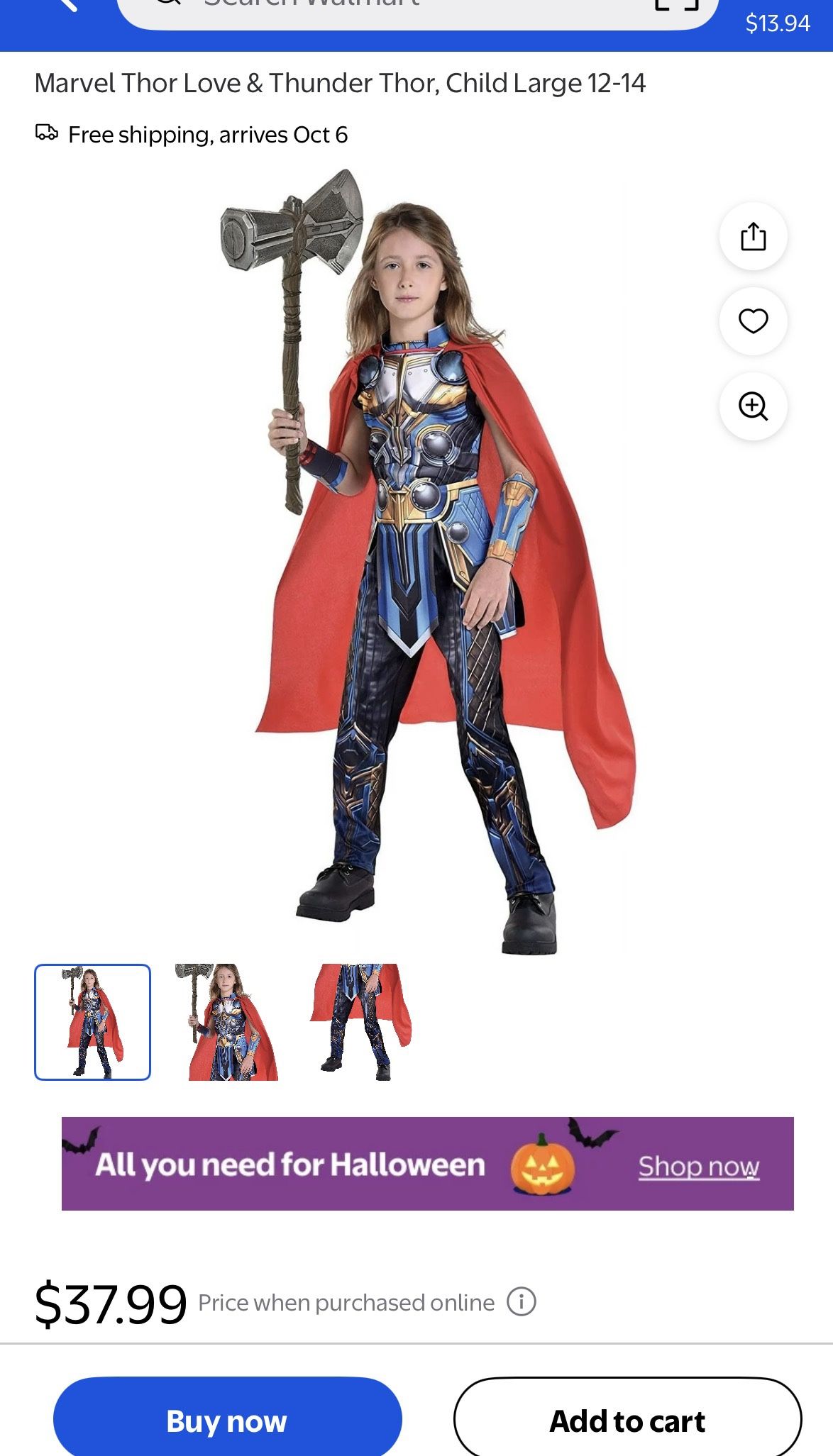 Thor Kids Halloween Costume