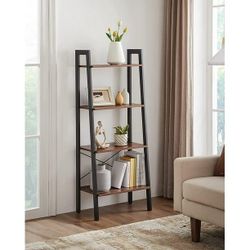 VASAGLE 4‑Tier Ladder Shelf – Hazelnut Brown & Black – $20