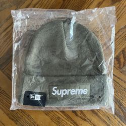 Supreme New Era Box Logo Beanie (FW25) Light Olive
