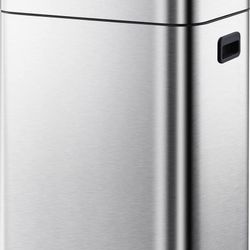 ELPHECO Stainless Steel Kitchen Trash Can 13 Gallon Motion Sensor Trash Can Without Inner Bucket, Large Capacity Automatic Kitchen Waste Bin with Lid