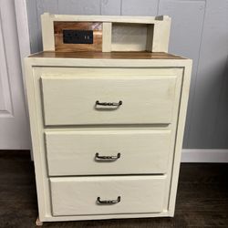 Nightstand With Plugs And USB Ports 