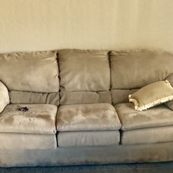 Beige Fabric Upholstered Sofa