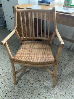Rattan Armchair with Woven Seat