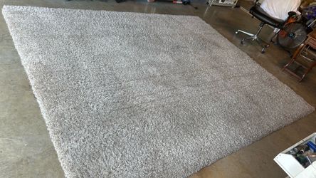 9’ x 12’ Luxury Heavy Shag Area Rug – Light Oak / Neutral Beige