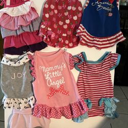 Lot Of 9 Pieces Of Female Doggy Clothes 