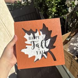 đ âHappy Fall Yâallâ Wooden Sign â Autumn Home DĂ©cor đ