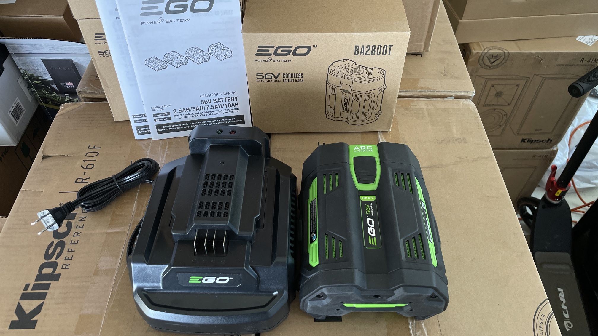 Brand New Ego Power+ Battery 5Ah 2800T and Charger 