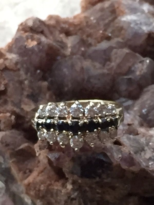 925 Sterling Silver Topaz & CZ Ring