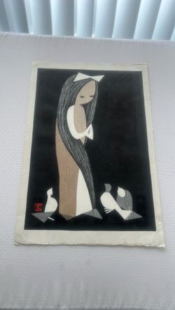 "Girl with Doves" by Kaoru Kawano.