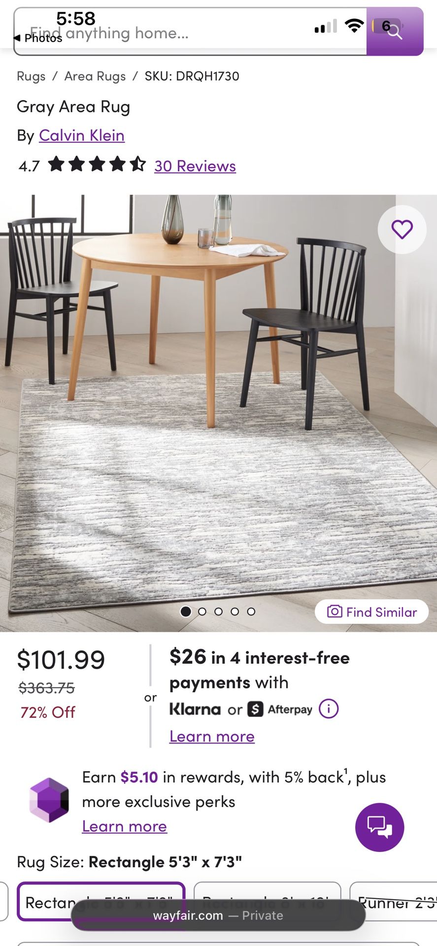 Calvin Klein Ivory Grey/Cream Area Rug