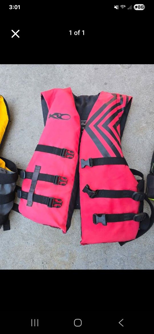 Adult Size Life Jacket Vest Sz Universal