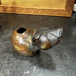 Japanese Antique Suiteki Bronze Gourd Water Dropper Calligraphy Mid Meiji 1750s