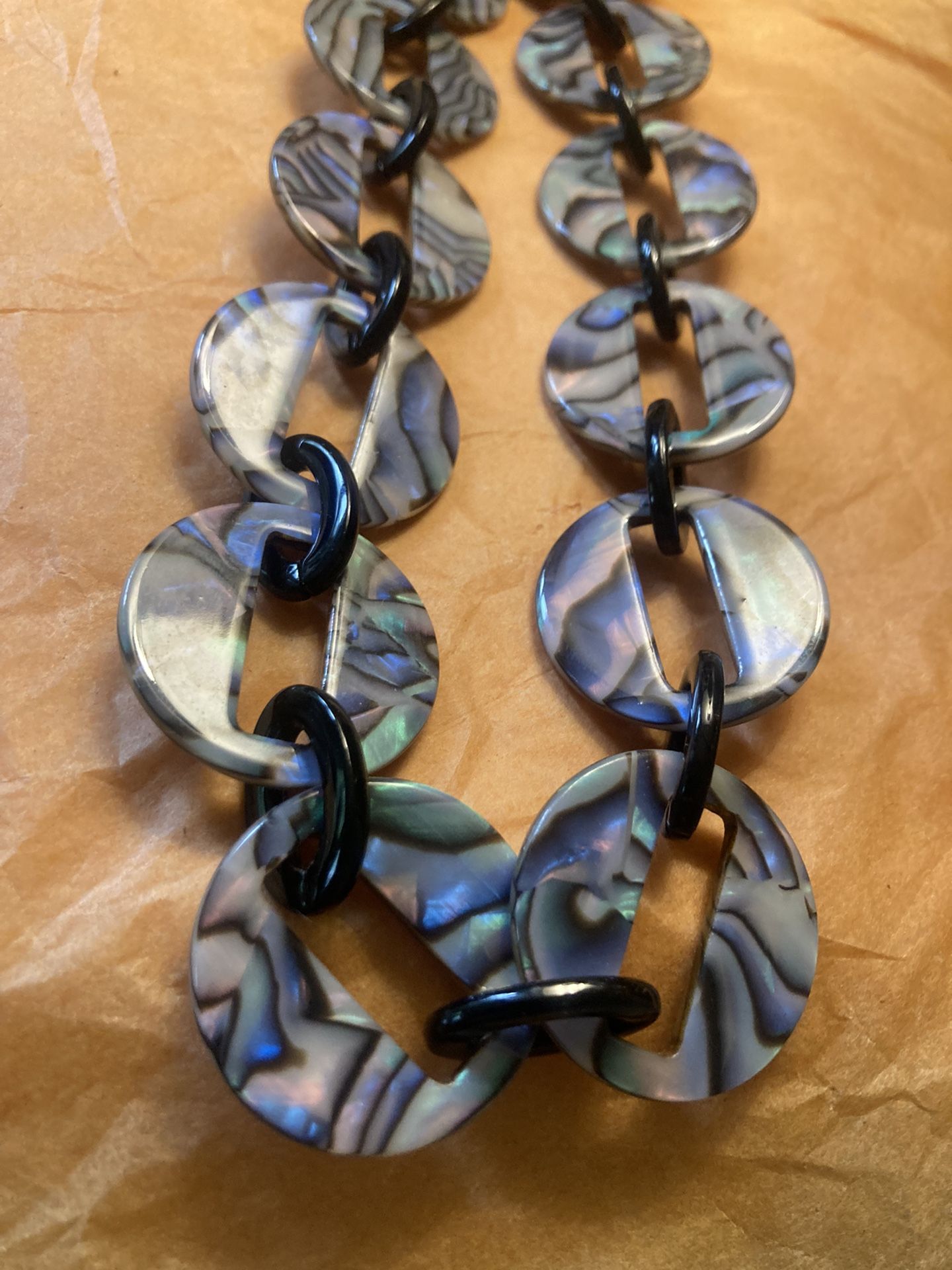 Vintage Lucite Choker Looks Like Abalone