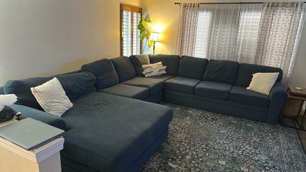 Huge blue sectional with shea