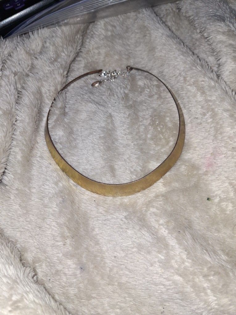 Stainless Steel Gold Toned Choker
