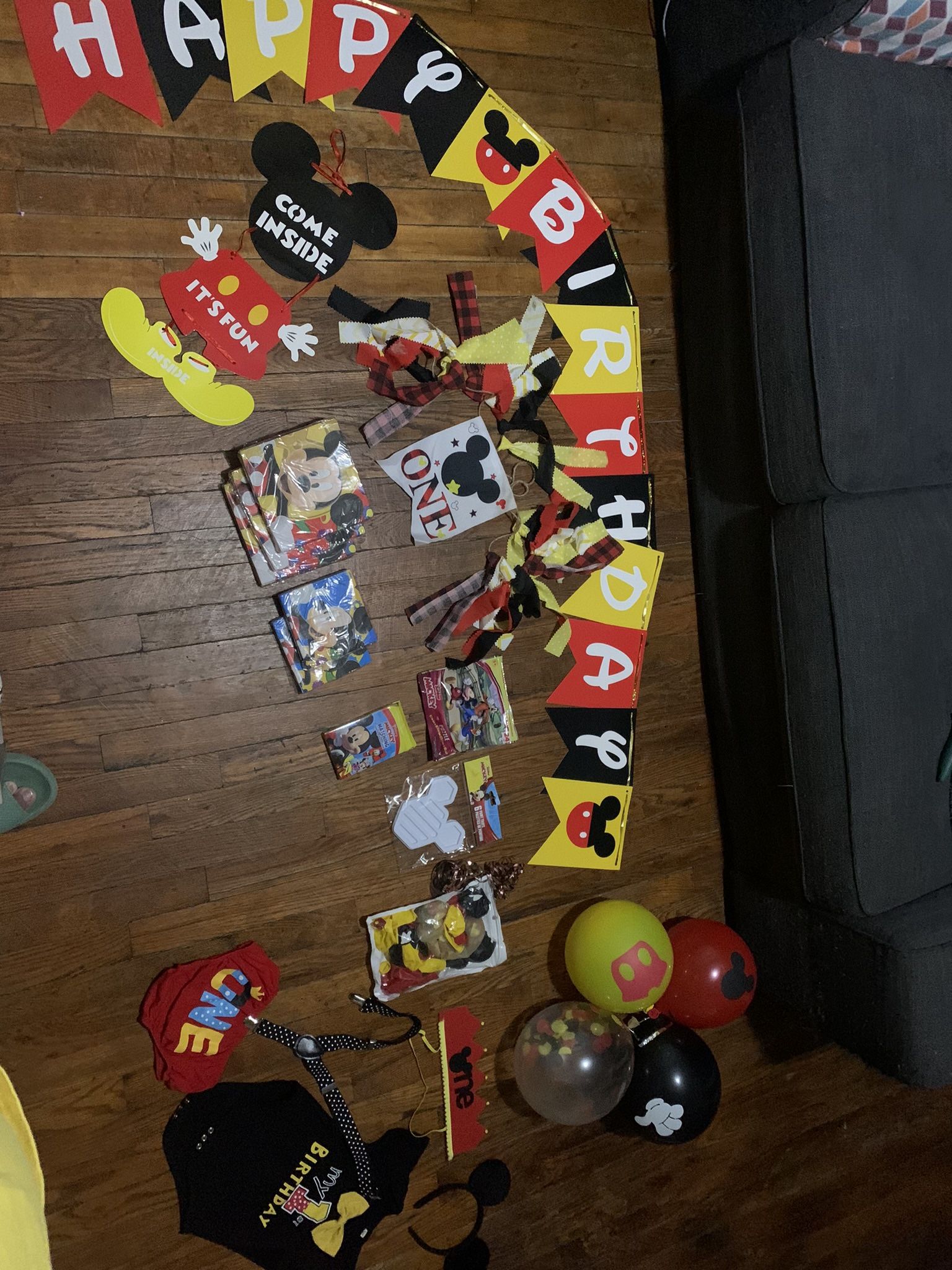 Mickey Mouse Funhouse Decorations For a 1st Birthday.