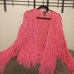 Pink Fringe Cardigan 