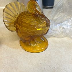 Vintage L.E. Smith amber glass Turkey