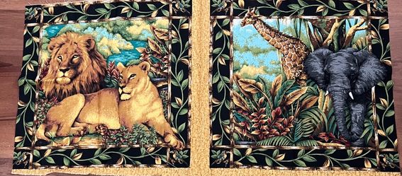 Safari Wildlife Printed Fabric Panels