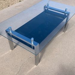 Contemporary Z Gallery Sleek Glass And Metal Coffee Table