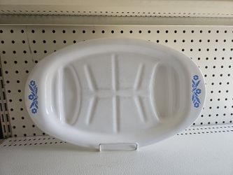 Vintage Corning Ware 16.5" Oval Roaster Cornflower Blue P-19 Platter Made In USA