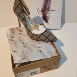 Jessica Simpson Women's Plaid Heels 8 1/2 M Size Brand New