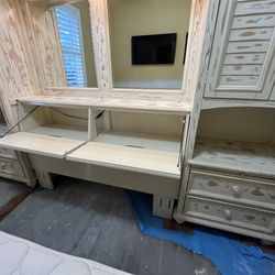 Queen headboard with storage